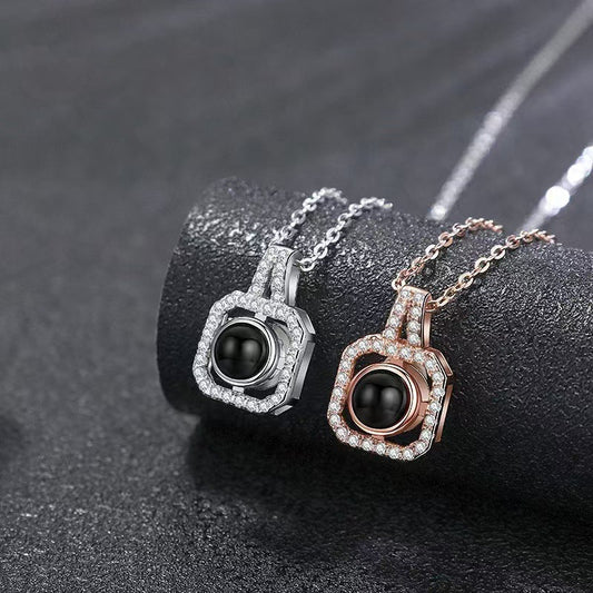 Photo projection square you necklace - jewelry - weilin.com