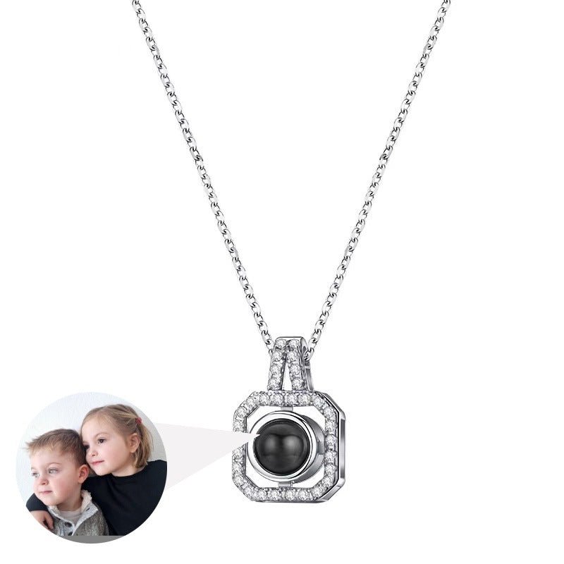 Photo projection square you necklace - jewelry - weilin.com