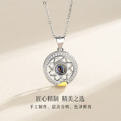 Photo projection sun and moon necklace - jewelry - weilin.com