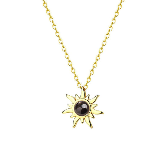 Photo projection sunflower necklace - jewelry - weilin.com