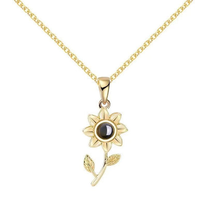 Photo Projection Sunflower Necklace - jewelry - weilin.com