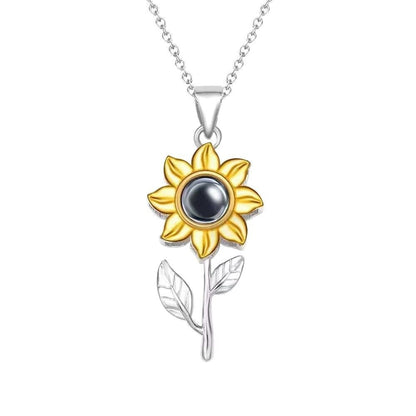 Photo Projection Sunflower Necklace - jewelry - weilin.com