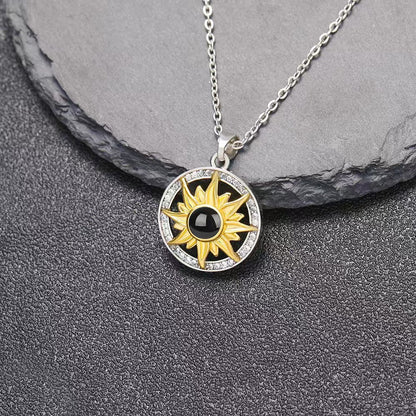 Photo projection sunflower necklace - jewelry - weilin.com