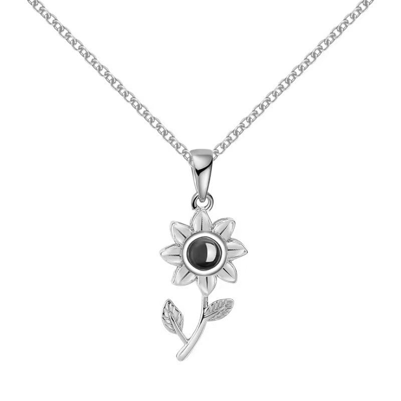 Photo Projection Sunflower Necklace - jewelry - weilin.com
