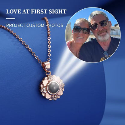 Photo projection sunflower necklace - jewelry - weilin.com