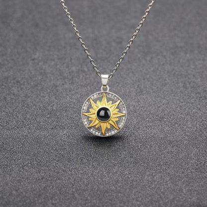 Photo projection sunflower necklace - jewelry - weilin.com