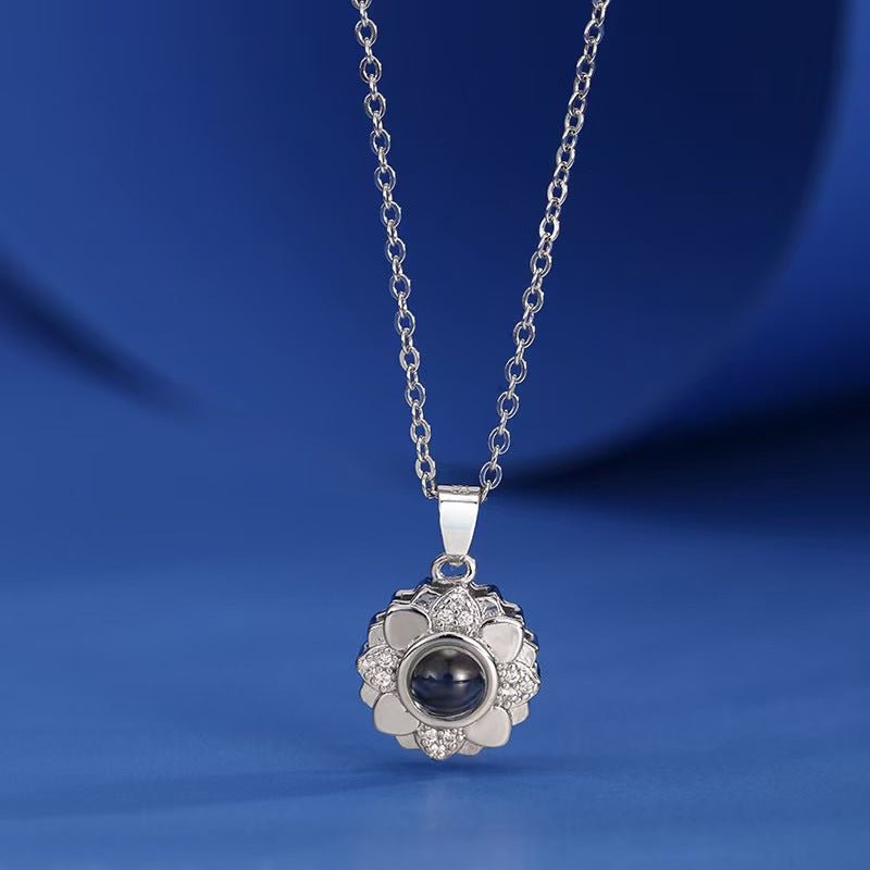 Photo projection sunflower necklace - jewelry - weilin.com