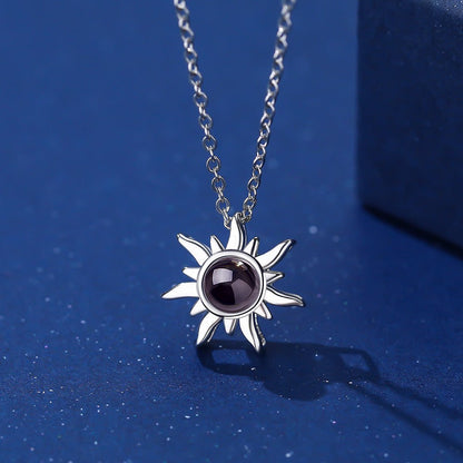 Photo projection sunflower necklace - jewelry - weilin.com