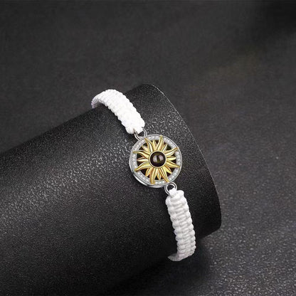 Photo projection sunflower woven wristband - jewelry - weilin.com