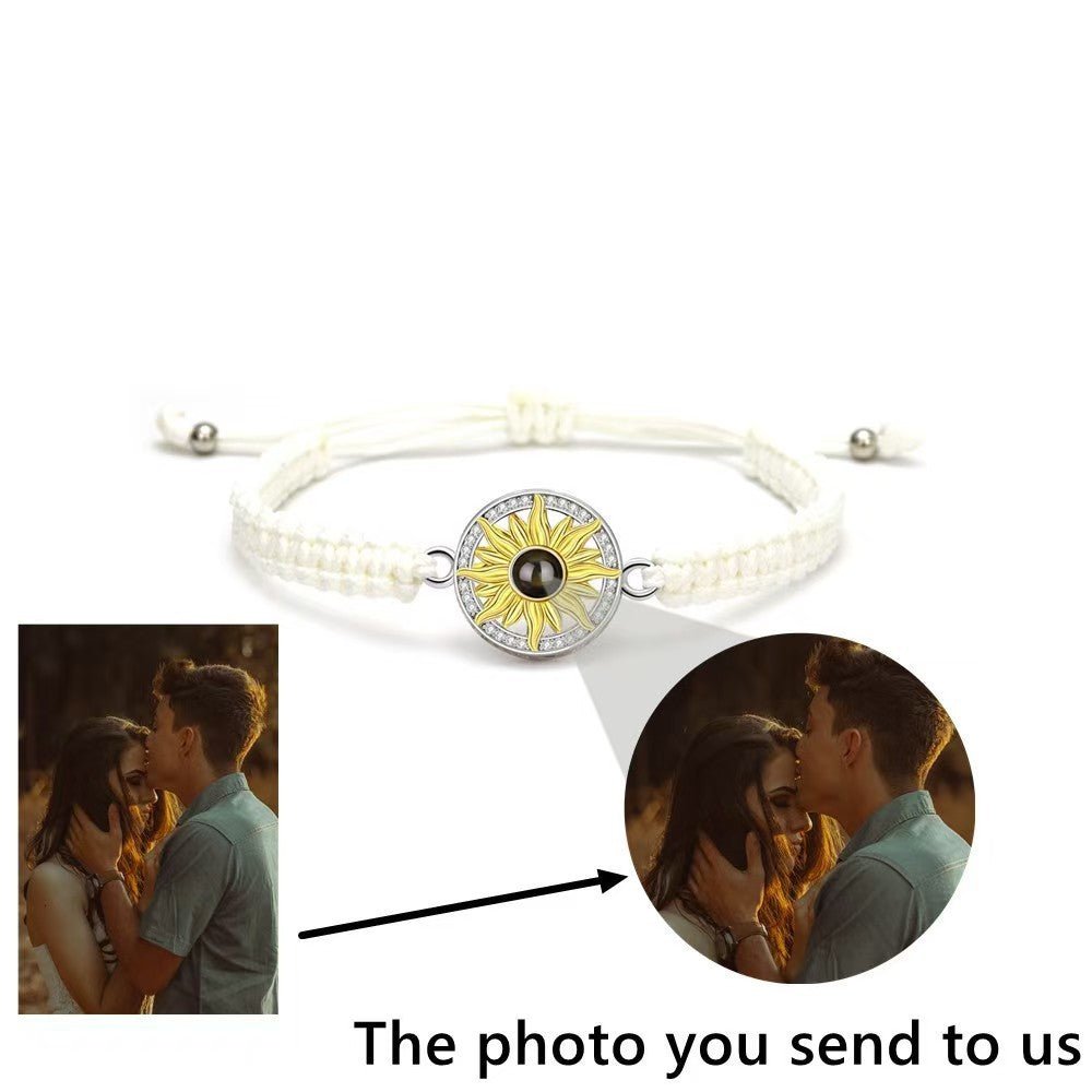Photo projection sunflower woven wristband - jewelry - weilin.com