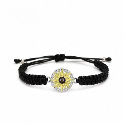 Photo projection sunflower woven wristband - jewelry - weilin.com