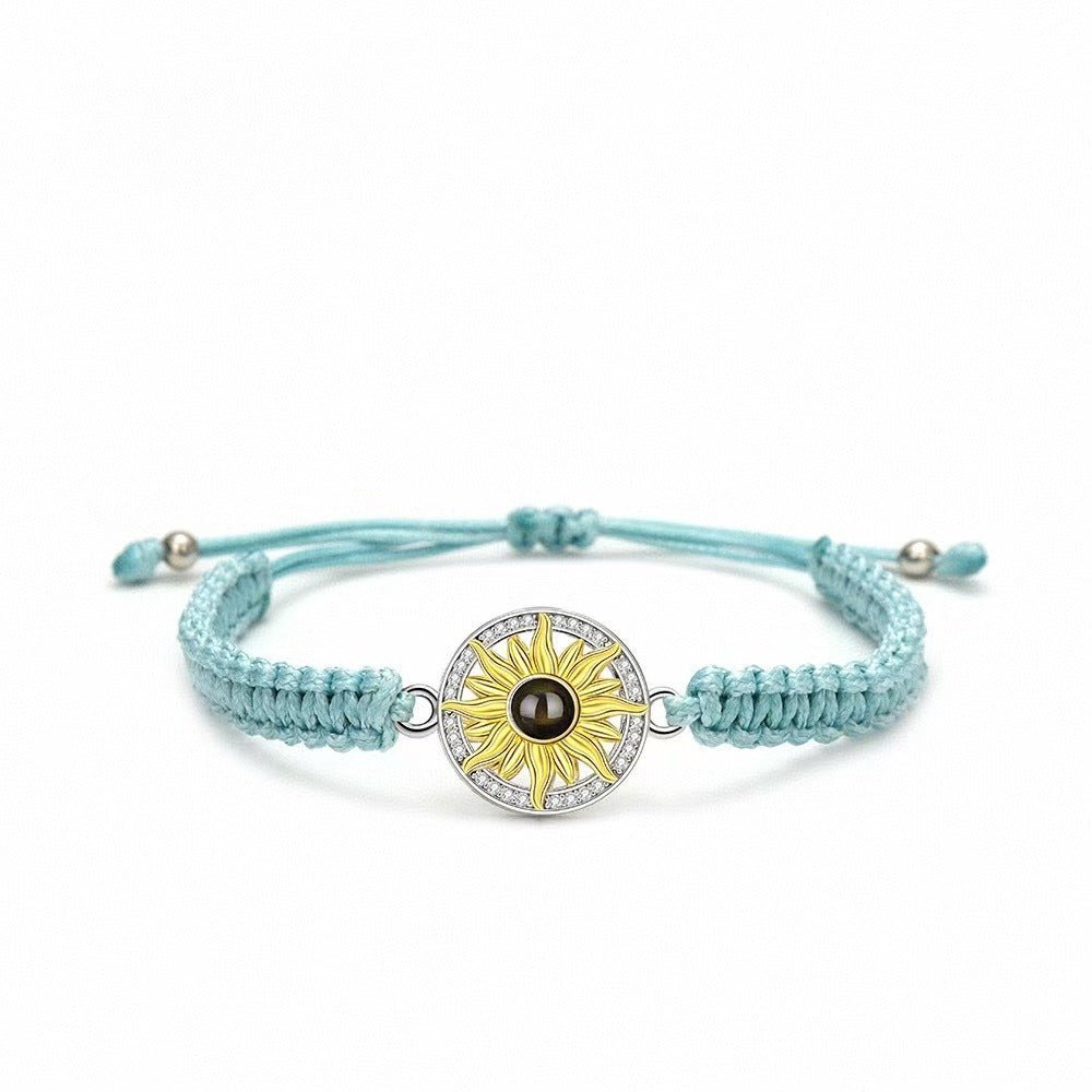 Photo projection sunflower woven wristband - jewelry - weilin.com