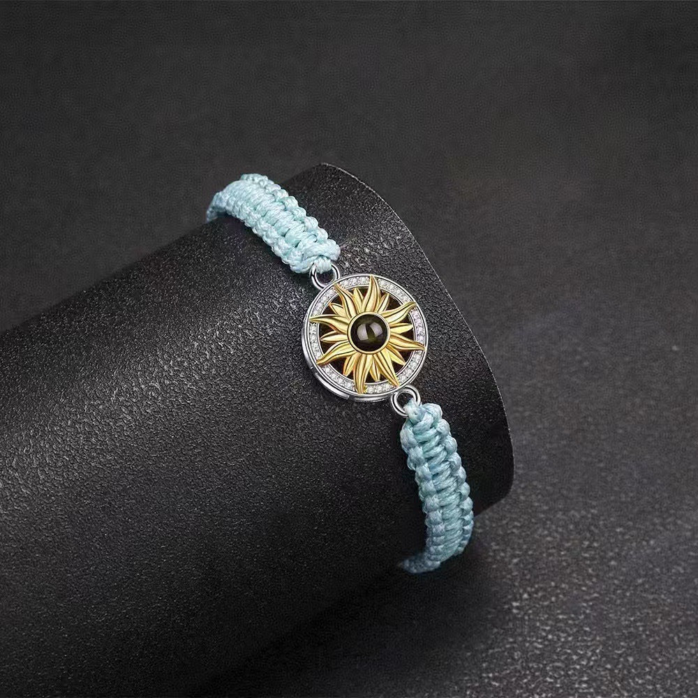 Photo projection sunflower woven wristband - jewelry - weilin.com