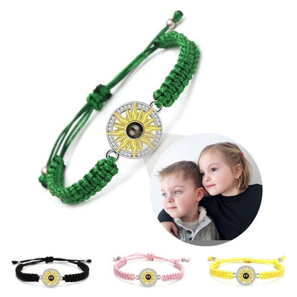 Photo projection sunflower woven wristband - jewelry - weilin.com