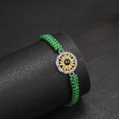 Photo projection sunflower woven wristband - jewelry - weilin.com