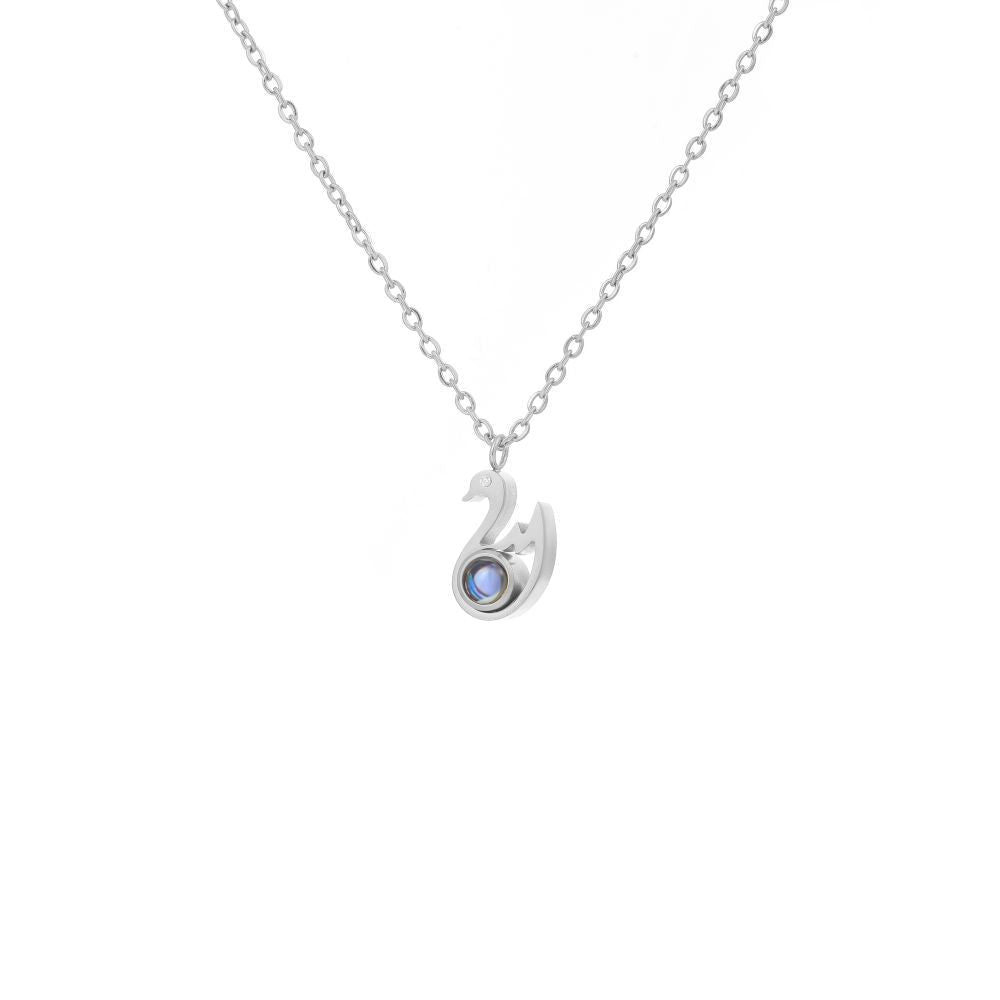 Photo Projection Swan Necklace - jewelry - weilin.com