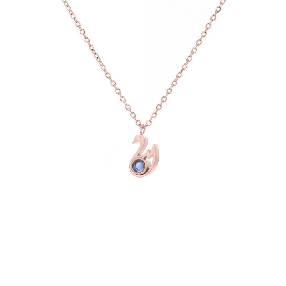 Photo Projection Swan Necklace - jewelry - weilin.com