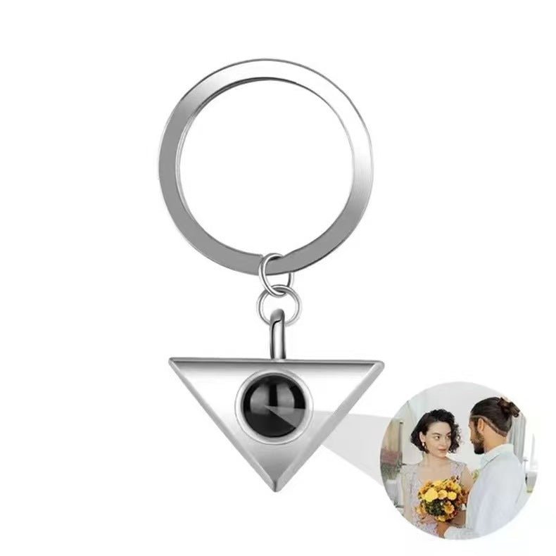 Photo projection triangle necklace - jewelry - weilin.com