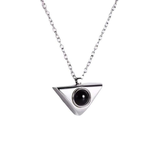 Photo projection triangle necklace - jewelry - weilin.com