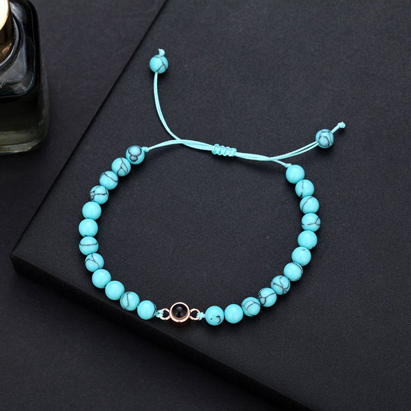 Photo projection turquoise bracelet - jewelry - weilin.com