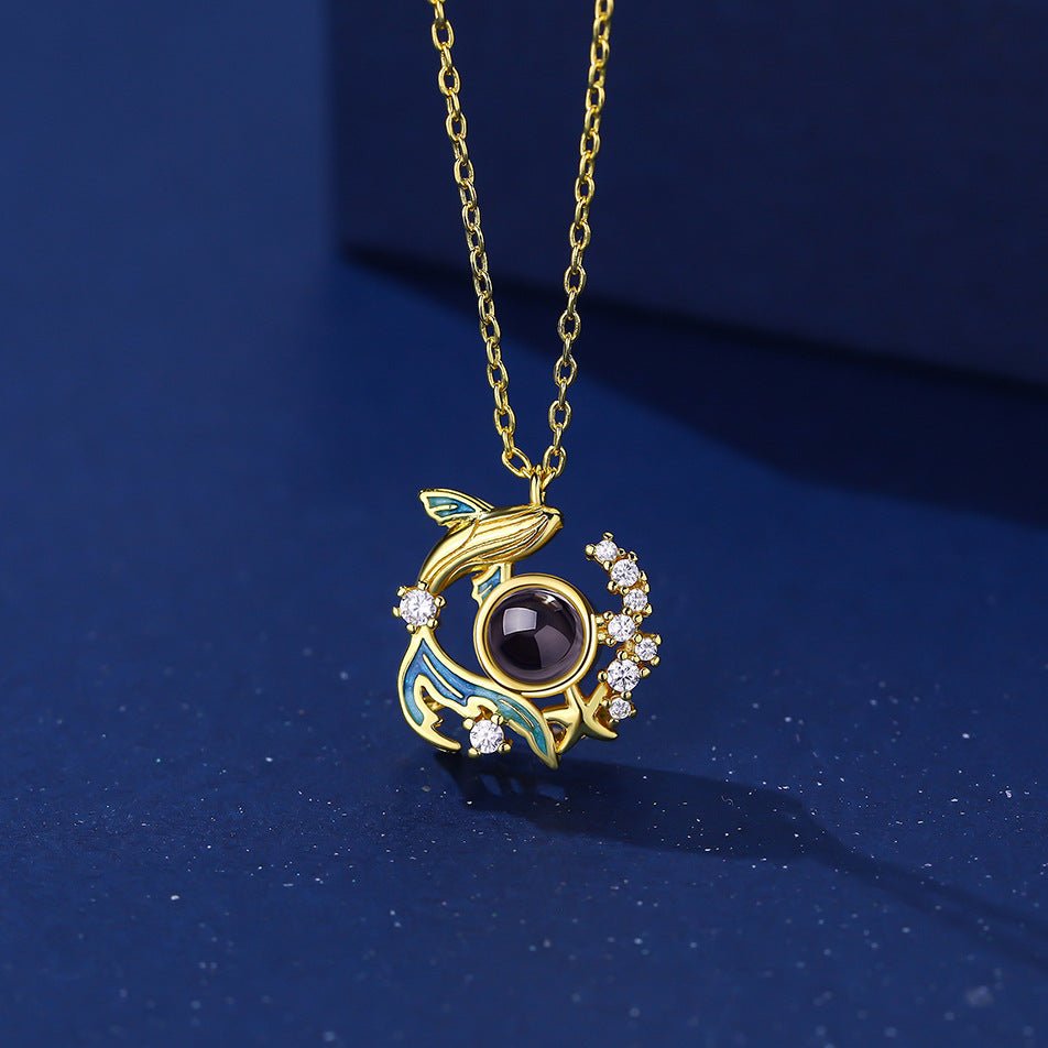 Photo projection whale floor necklace - jewelry - weilin.com