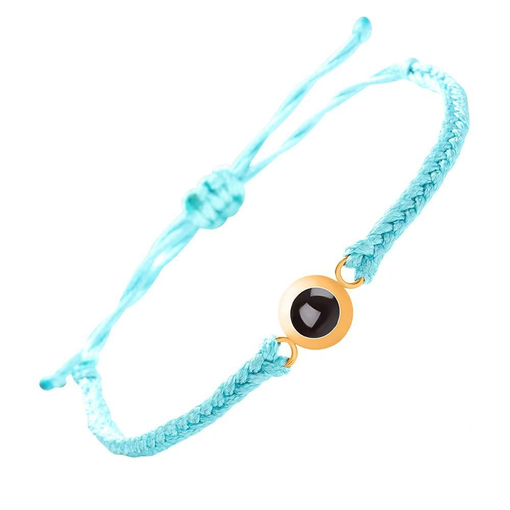 Photo projection woven couple's bracelet - jewelry - weilin.com