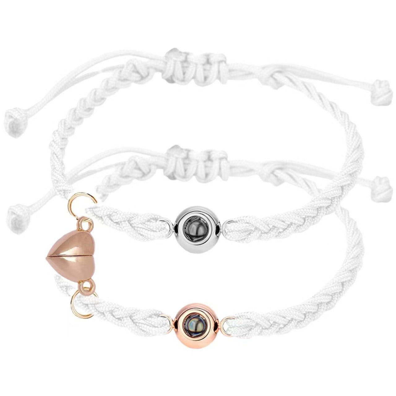 Photo projection woven couple's bracelet - jewelry - weilin.com