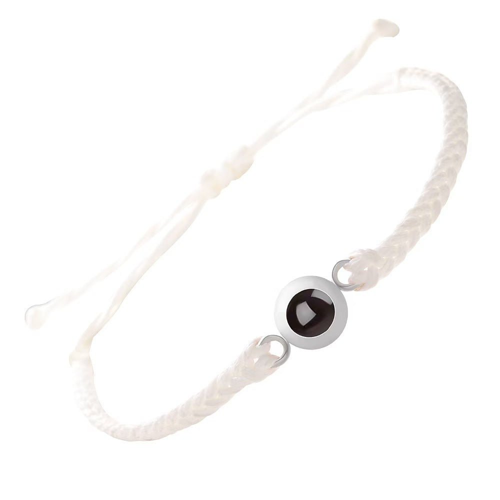 Photo projection woven couple's bracelet - jewelry - weilin.com