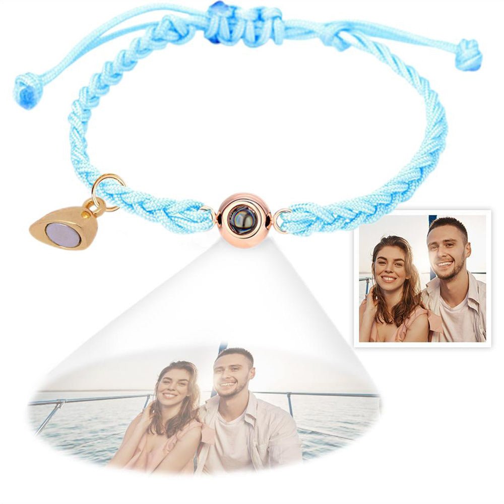 Photo projection woven couple's bracelet - jewelry - weilin.com