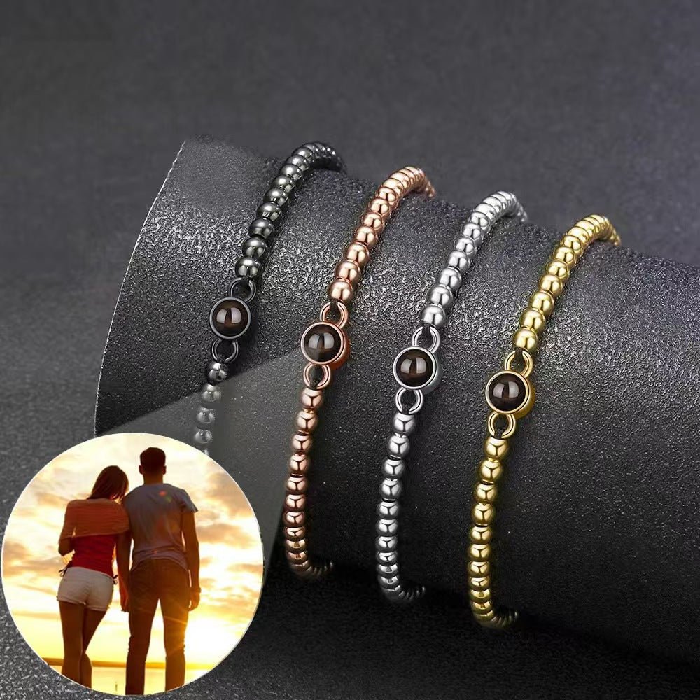Photo projection woven magnetic stone bracelet - jewelry - weilin.com