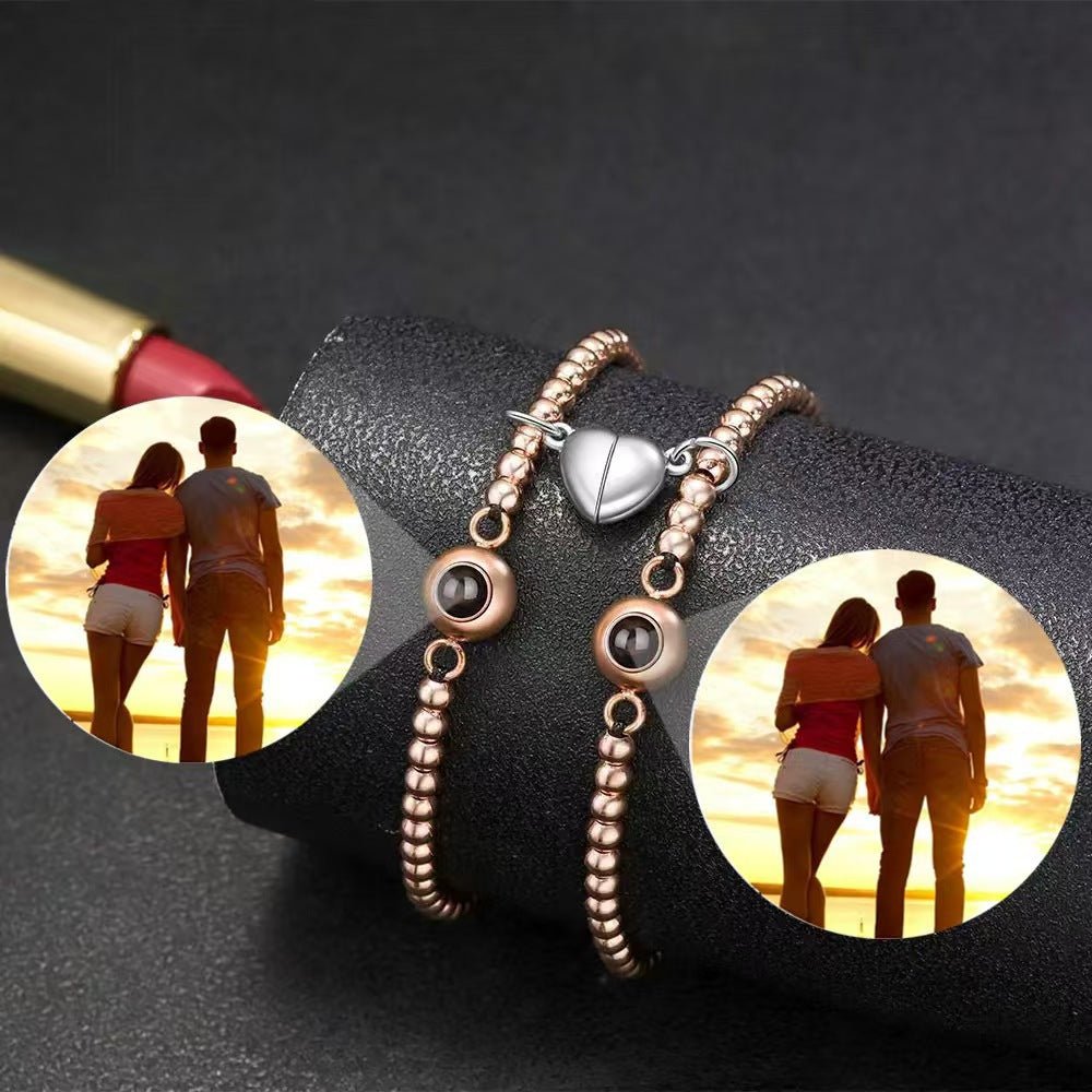 Photo projection woven magnetic stone bracelet - jewelry - weilin.com