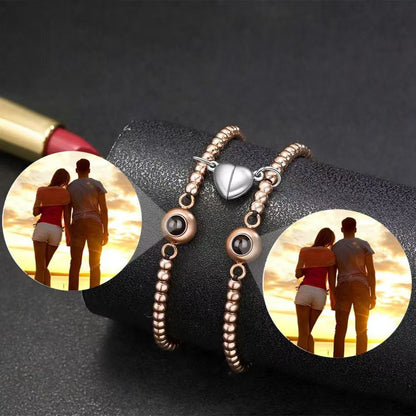 Photo projection woven magnetic stone bracelet - jewelry - weilin.com