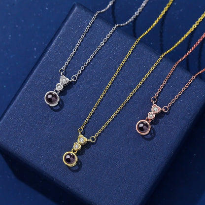 Photo Projection Zircon Heart - shaped Necklace - jewelry - weilin.com