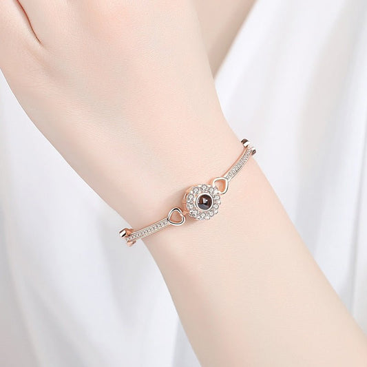 Photo projection zircon sunflower bracelet - jewelry - weilin.com