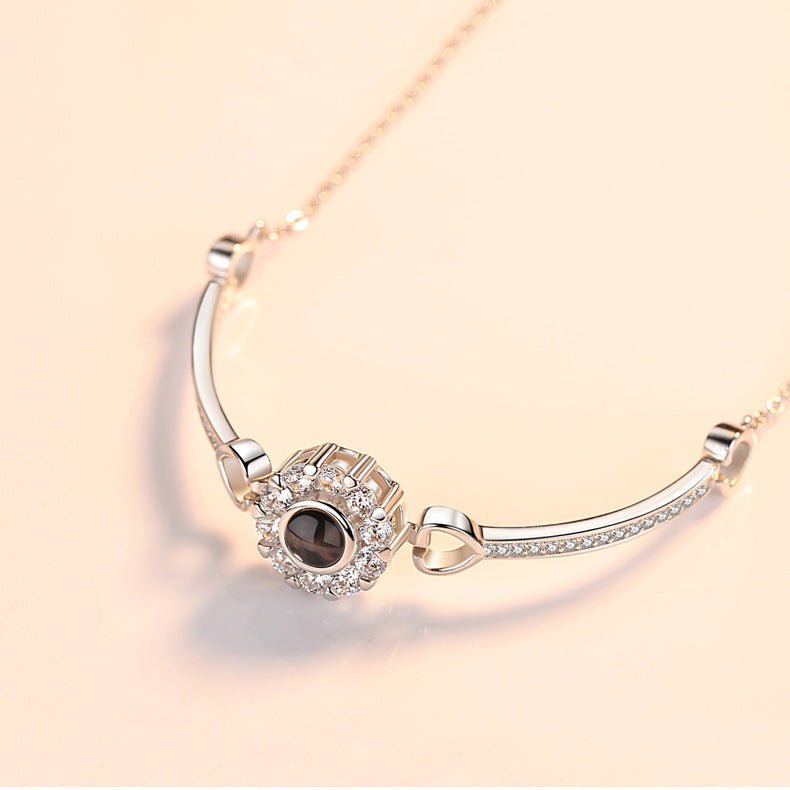 Photo projection zircon sunflower bracelet - jewelry - weilin.com