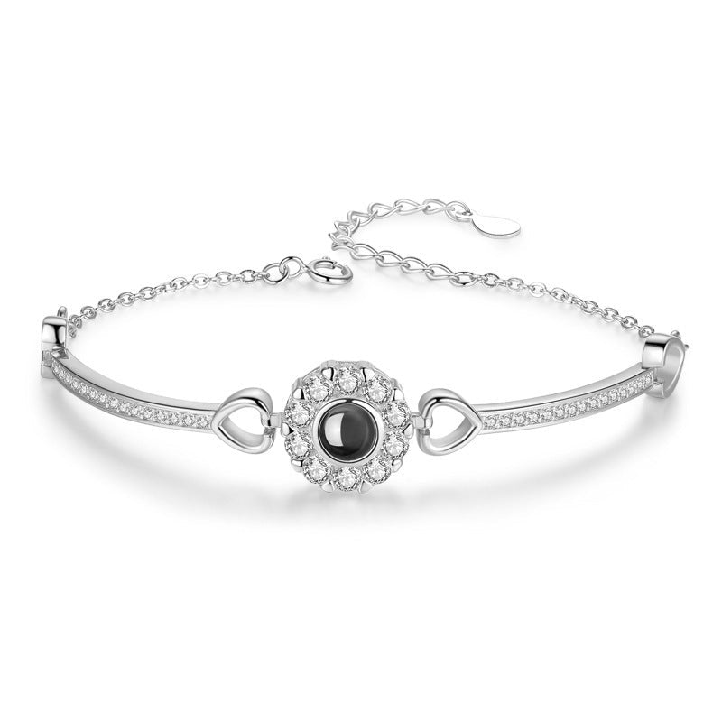 Photo projection zircon sunflower bracelet - jewelry - weilin.com