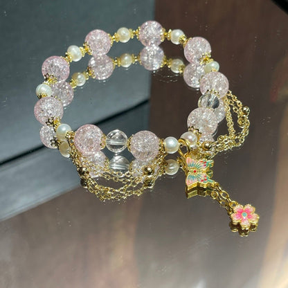 Pink glass bracelet - jewelry - weilin.com