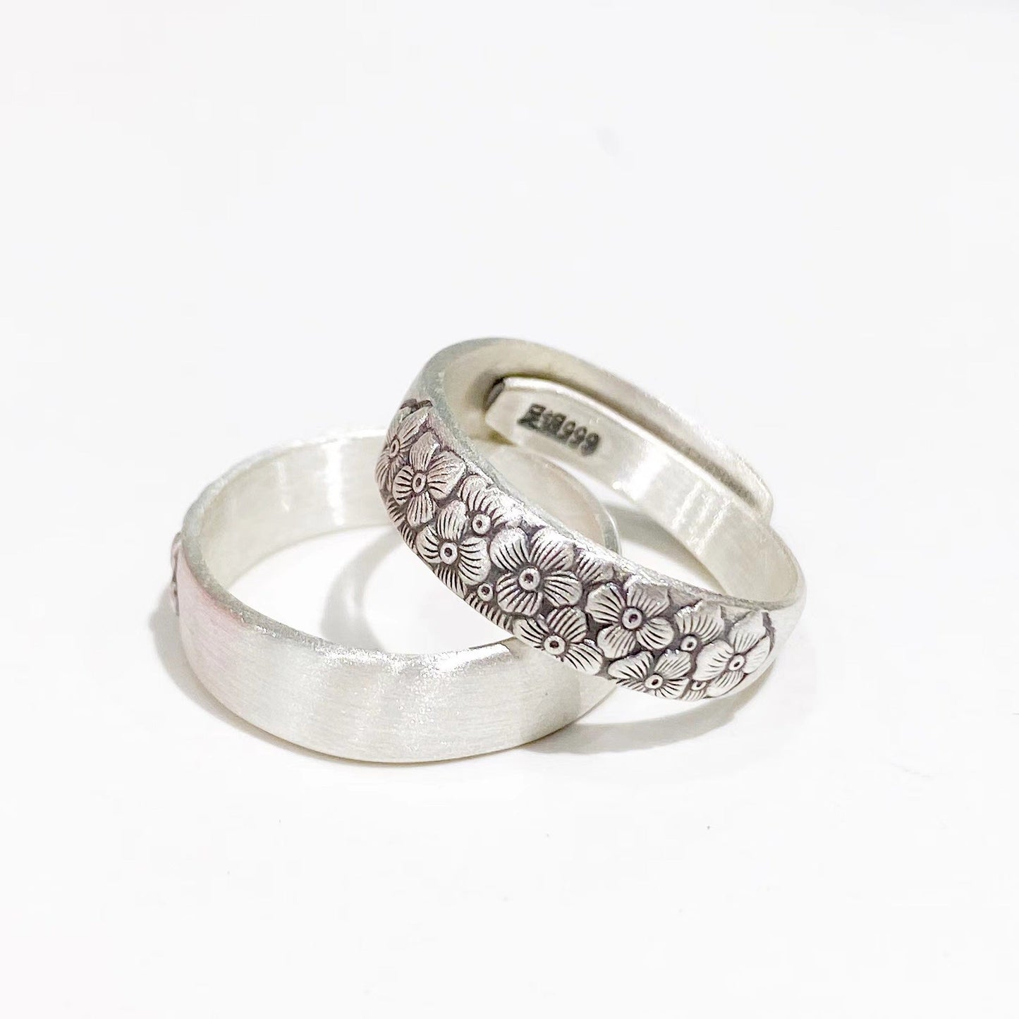 Plum blossom and lotus sterling silver ring - jewelry - weilin.com