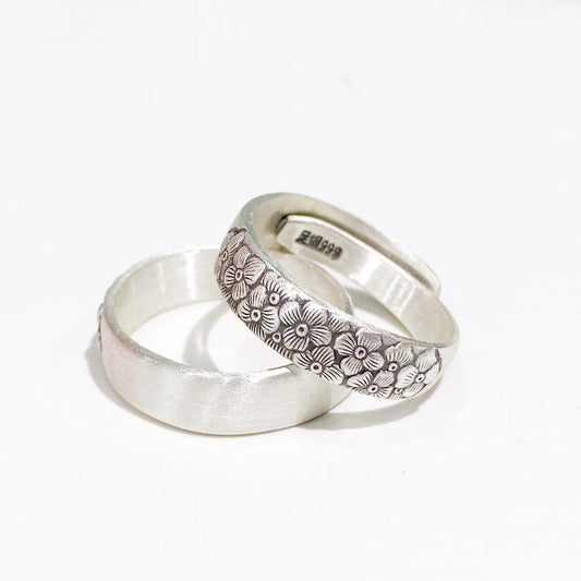 Plum blossom and lotus sterling silver ring - jewelry - weilin.com