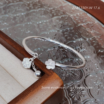 Plum Blossom Polished Bell Bracelet - jewelry - weilin.com