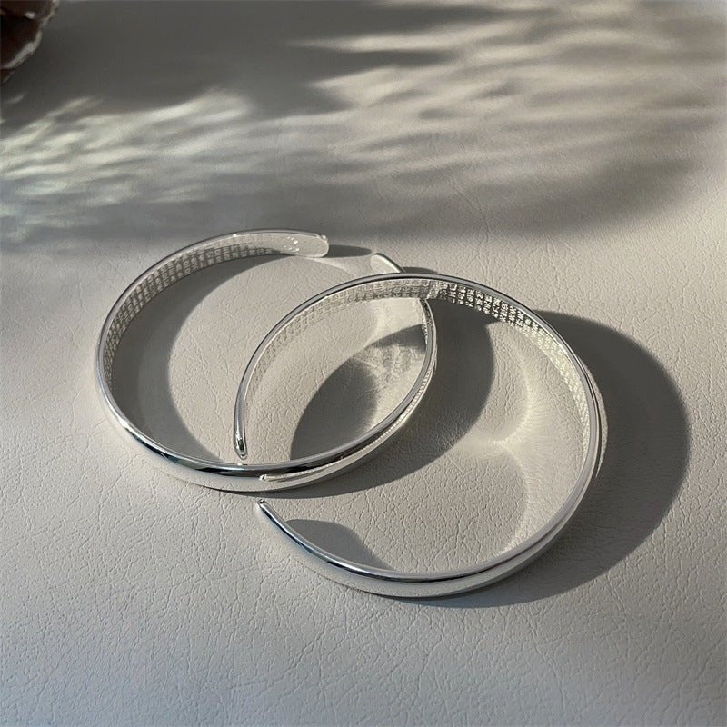 Polished Heart Solid Sterling Silver Bracelet - jewelry - weilin.com