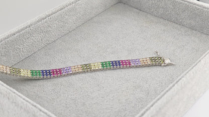 Lucky Rainbow Sparkling Zirconia Multi-Row Bracelet