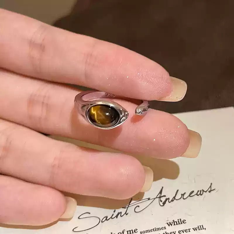 设计感虎眼石叠戴戒指 - jewelry - weilin.com