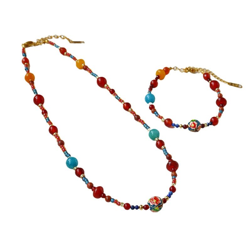 新中式复古天然石串珠项链 - jewelry - weilin.com