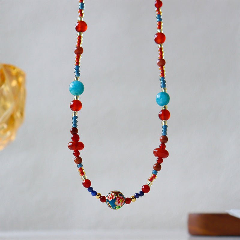 新中式复古天然石串珠项链 - jewelry - weilin.com