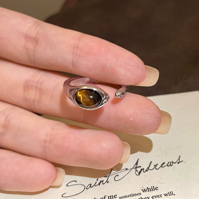 设计感虎眼石叠戴戒指 - jewelry - weilin.com