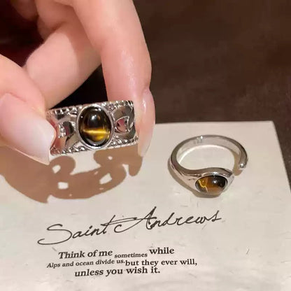 设计感虎眼石叠戴戒指 - jewelry - weilin.com