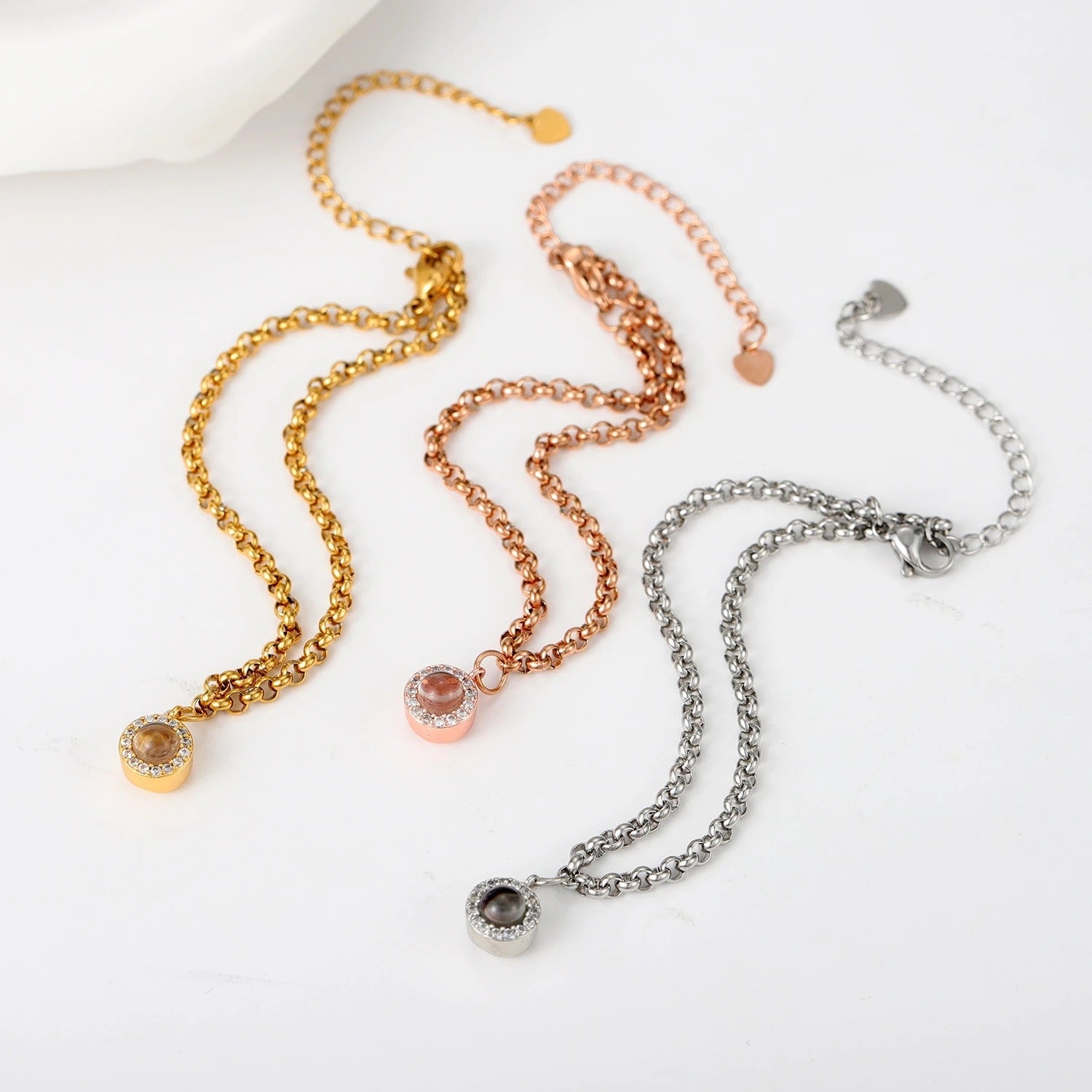 Projection photo round bubble couple bracelet - jewelry - weilin.com