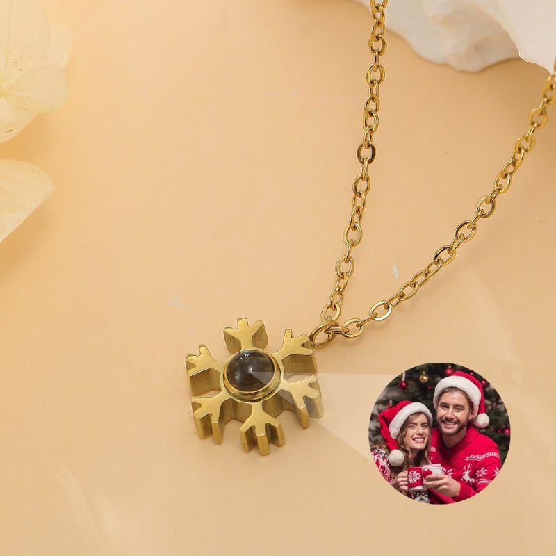 Projection Photo Snowflake Necklace - jewelry - weilin.com
