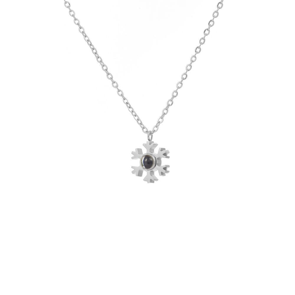 Projection Photo Snowflake Necklace - jewelry - weilin.com